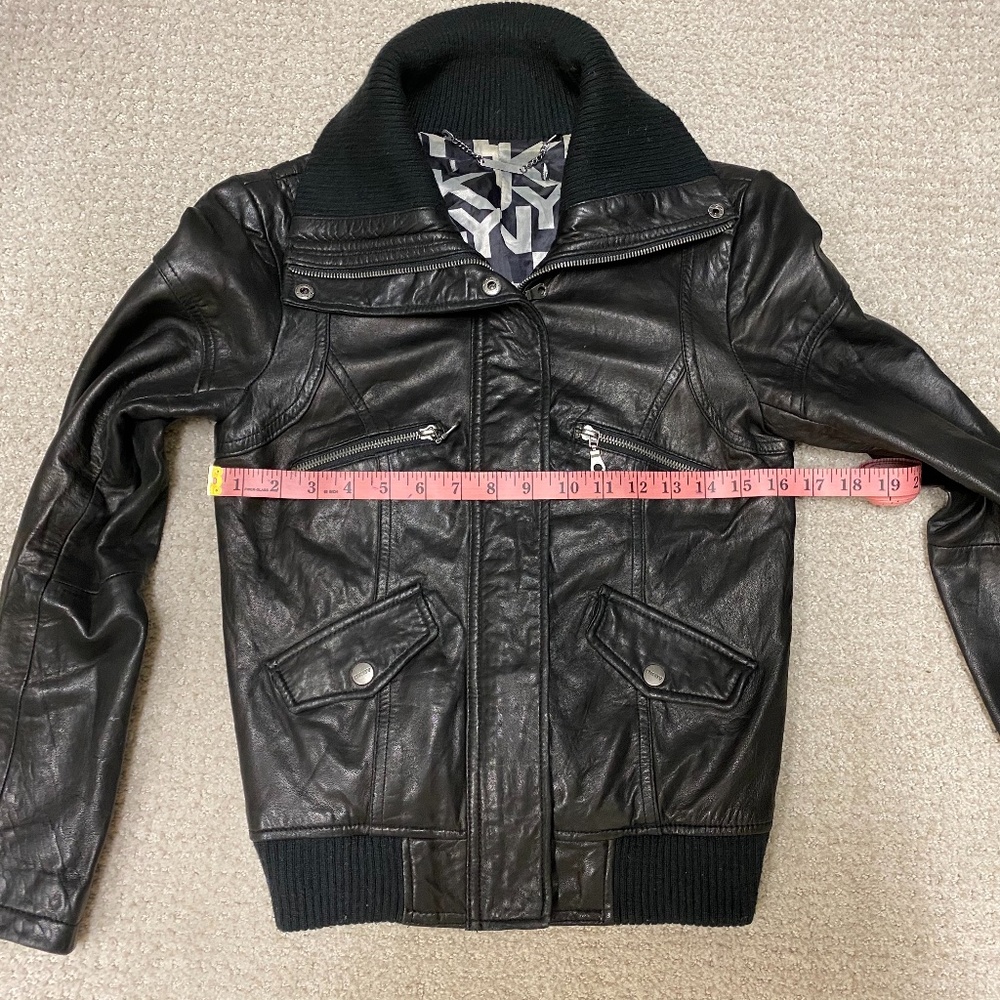 Authentic Dkny Black Leather Jacket - image 8